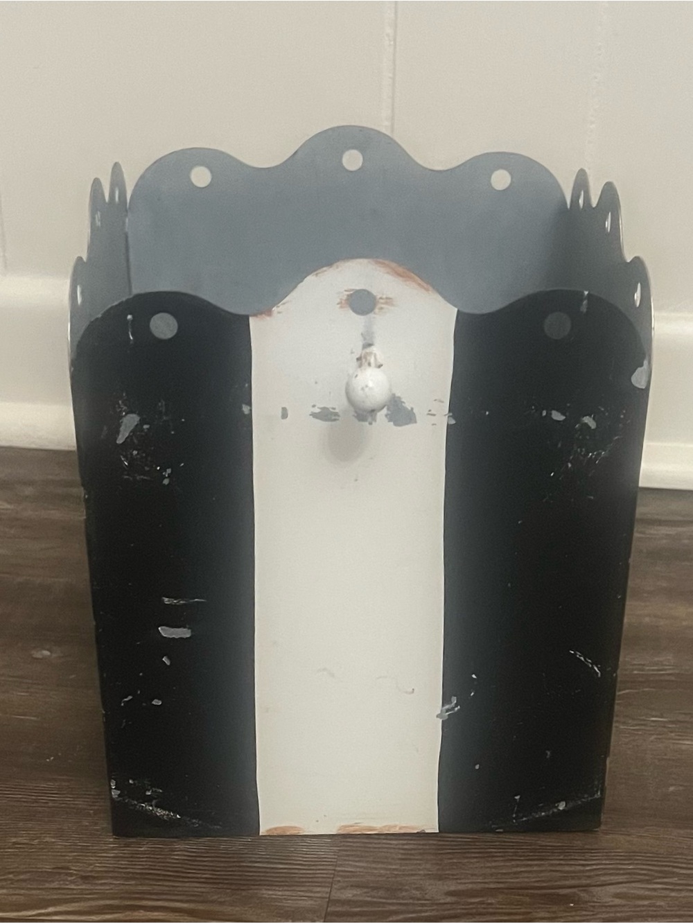 Decorative Black and White Striped Wall Pocket - Home Accents